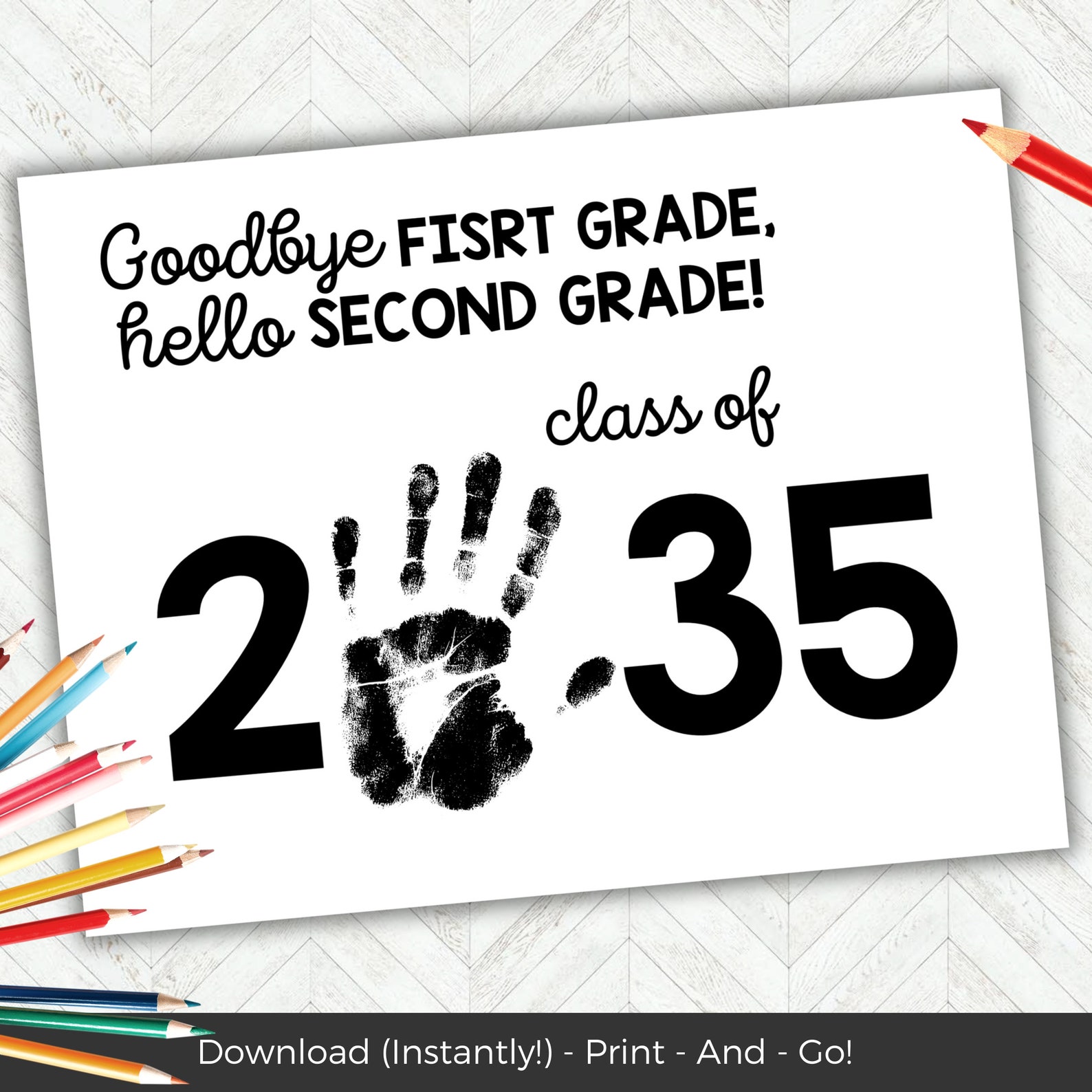 Bye First Grade First Grade Handprint Craft, Goodbye First Grade, Last Day 1st Grade ...