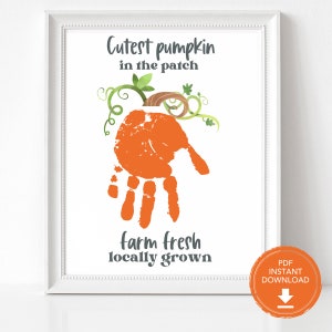 Thanksgiving Handprint Art, Fall Preschool Craft, Thanksgiving Printable Kids Craft, Handprint Keepsake, Handprint Art for Kids, Fall Craft