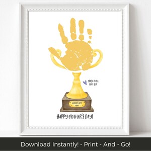 Mothers Day Printable Handprint Art, Mothers Day Gift from Kids, Handprint Craft for Kids Toddlers Preschool or Baby Keepsake, Kids Craft