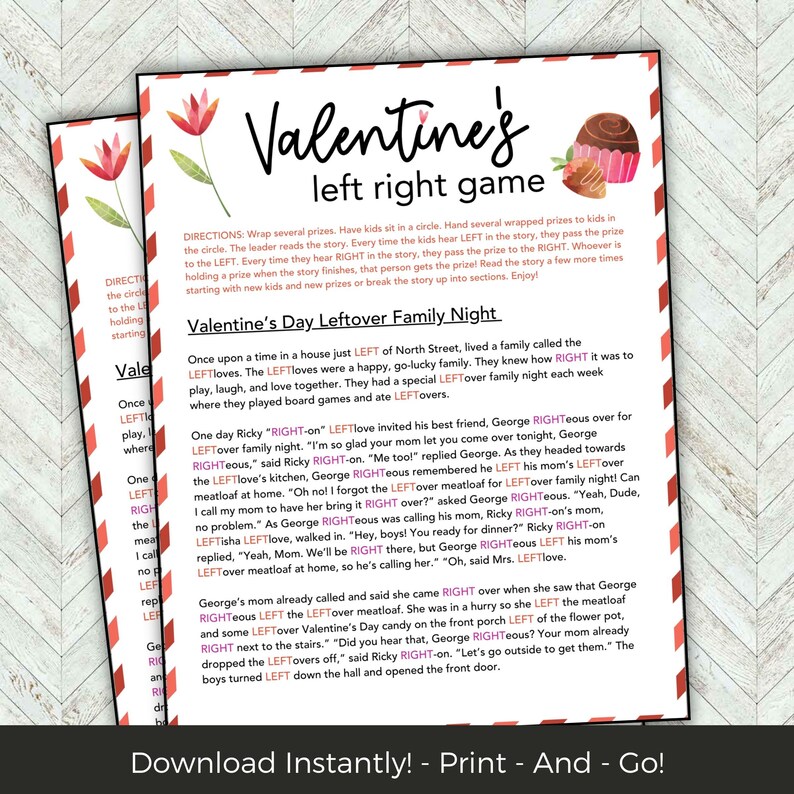 Valentines Gift Exchange Game, Printable Valentine Day Games for Adults ...