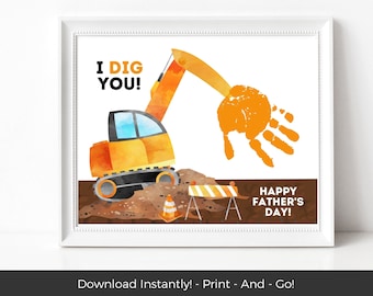 Fathers Day Printable Craft for Kids & Toddlers, Fathers Day Handprint Craft, PreK Kindergarten or Preschool Activities, Baby Handprint Art