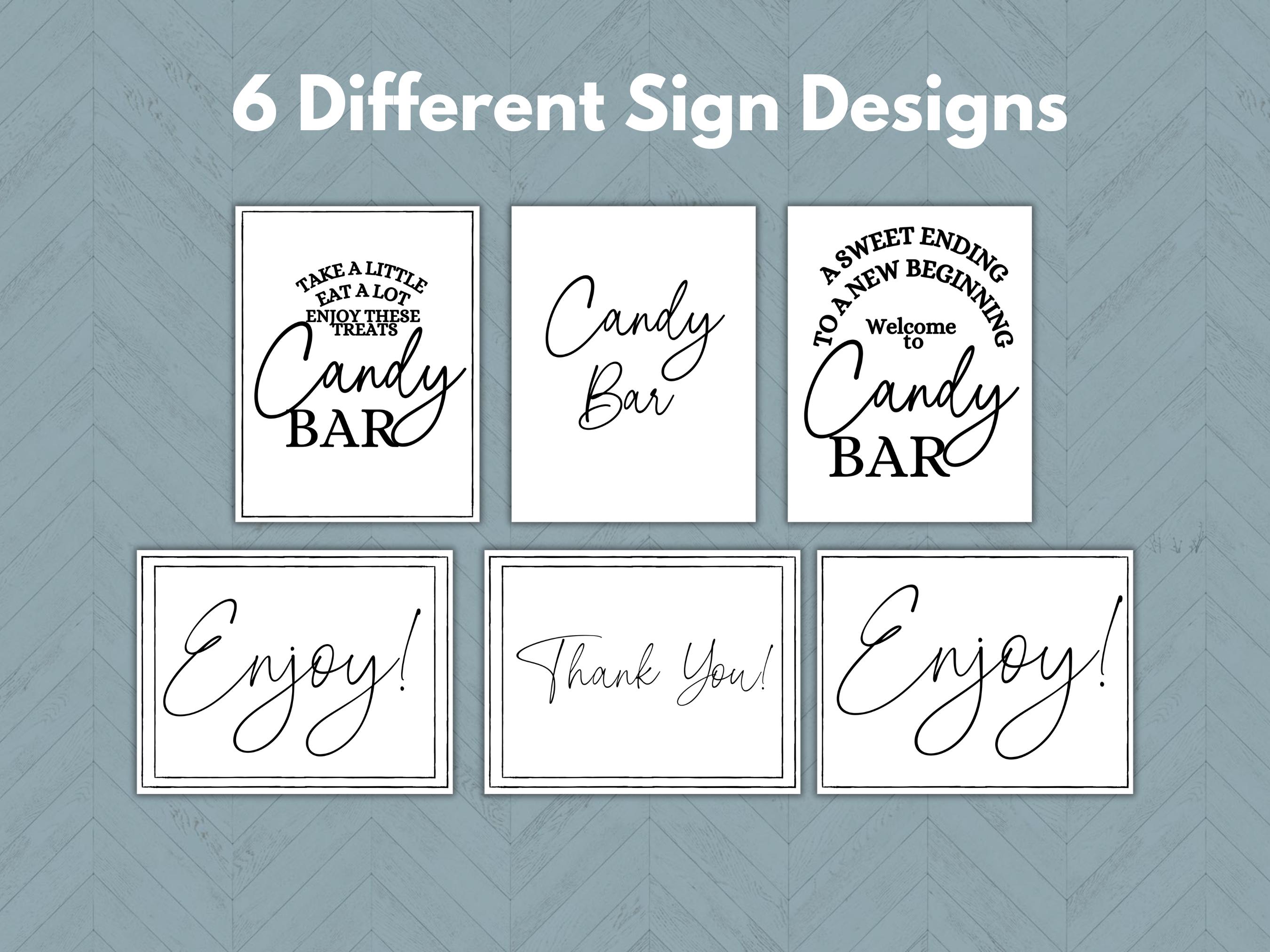 Candy Wrapper Sign Candy Bar Kit, Candy Bar Sign for Christmas, Wedding, Birthday, Baby ...
