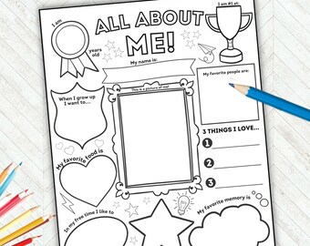 All About Me Printable, Back to School Questionnaire, First Day of School Interview Get to Know You Template, Classroom  Worksheets