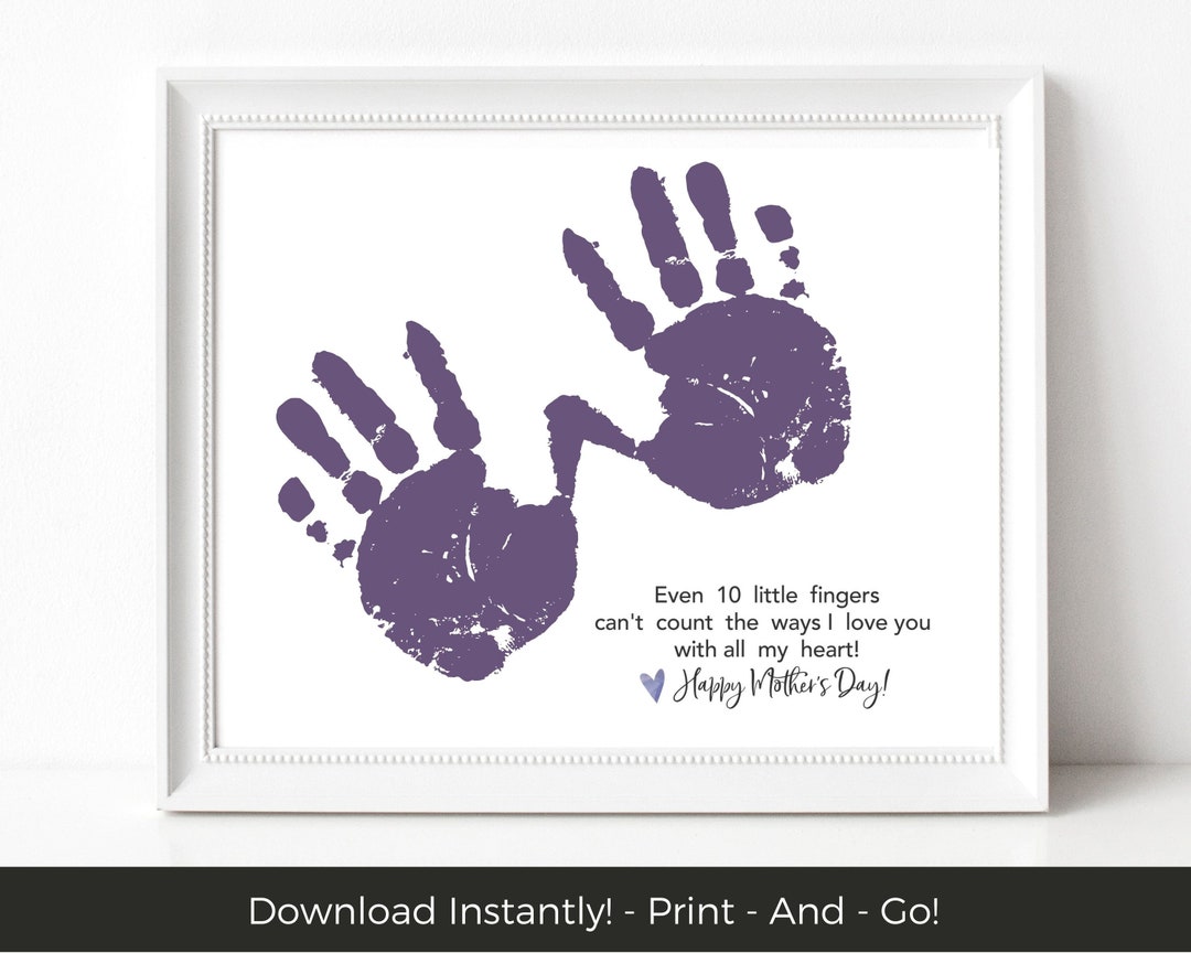 Mothers Day Handprint Printable Babys First Mothers Day Poem Etsy