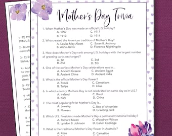 Mothers Day Game Printable, Mothers Day Trivia Games, Mothers Day Brunch Ideas, Easy Mothers Day Activity, Mothers Day Quiz