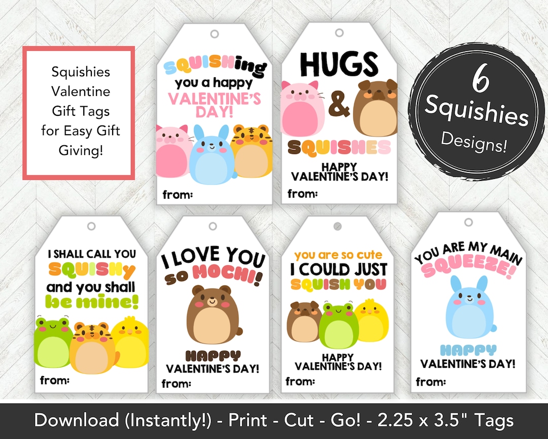 Printable Mochi Squishy Valentines Card Squishies Valentine Etsy