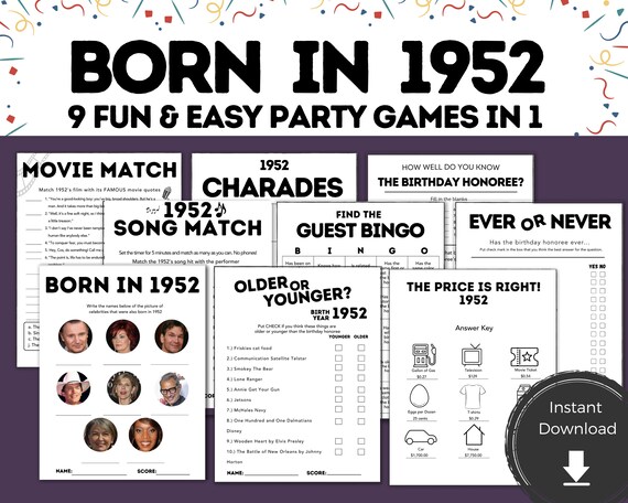 Printable 70th Birthday Games for Him Her 70th Birthday - Etsy
