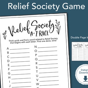 Relief Society Sisters Word Game, Relief Society Activity Game, Relief Society Birthday Game, LDS Printable Game Idea, PDF Instant Download