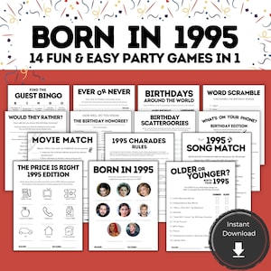 Jeux pour 30e anniversaire, 30 ans, Jeux de fête pour 30e anniversaire 1995, 30e anniversaire, Idées de 30e anniversaire pour lui, 30e anniversaire pour hommes, femmes ou adultes