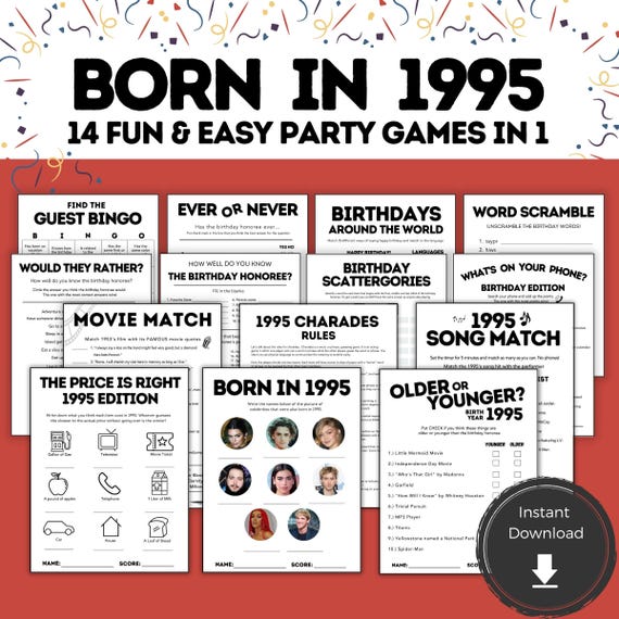 30th Birthday Games, 30 Birthday, 30th Birthday Party Games 1995, 30th Bday, 30th Birthday For Him Ideas, 30th Birthday Men Women or Adults