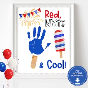 Popsicle 4th of July Handprint Art, Fourth of July Handprint Craft ...