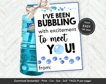 Bubble Gift Tag Printable, Meet the Teacher Gift Tag, Welcome Back to School Favor Tag, Student Gift from Teacher for Open House Download