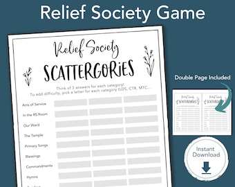 RELIEF SOCIETY Activity Game, Activity Printable Game, Get to Know You Printable, LDS Printable Game Idea, Church of Jesus Christ 2022