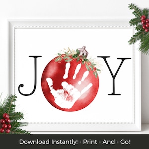 Ornament Handprint Kids Christmas Craft, Baby's First Christmas, Toddler Christmas Keepsake, Baby Handprint, Printable Christmas Card