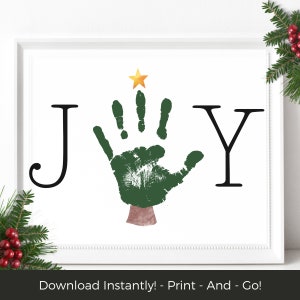 Christmas Tree Handprint Kids Christmas Craft, Baby's First Christmas, Toddler Christmas Keepsake, Baby Handprint, Printable Christmas Card