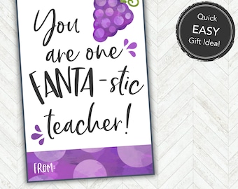 Teacher Appreciation Gift Tag, Teacher Thank You Gift, Teacher Appreciation Tags for Soda Drink, Last or First Day Gift or Back to School