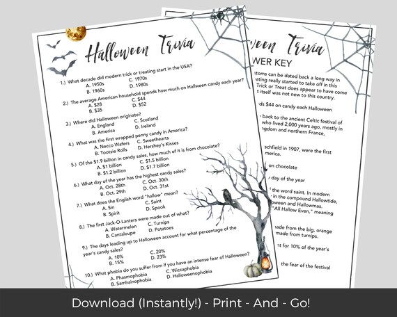 Halloween Game for Adults Kids Halloween Activities Class - Etsy