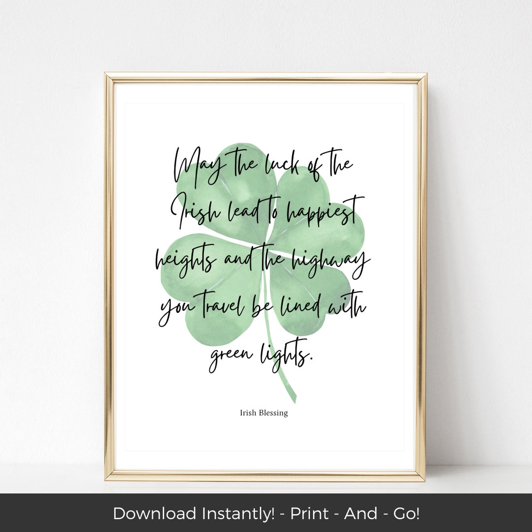 Irish Blessing St Patricks Day Wall Art Printable Decor, Saint Patricks ...