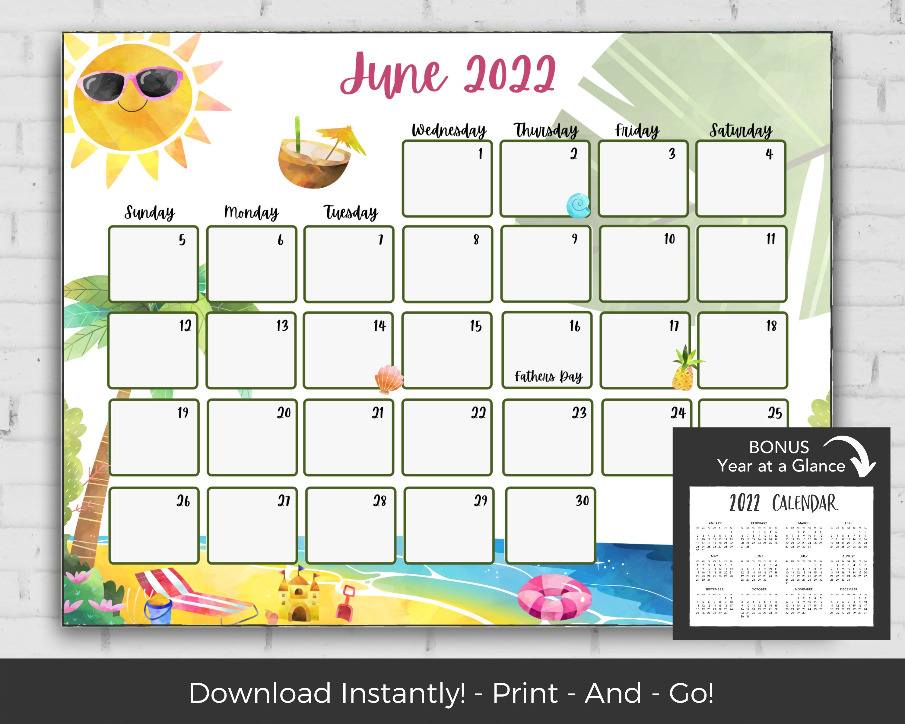 june 2022 calendar kids calendar printable calendar 2022 etsy