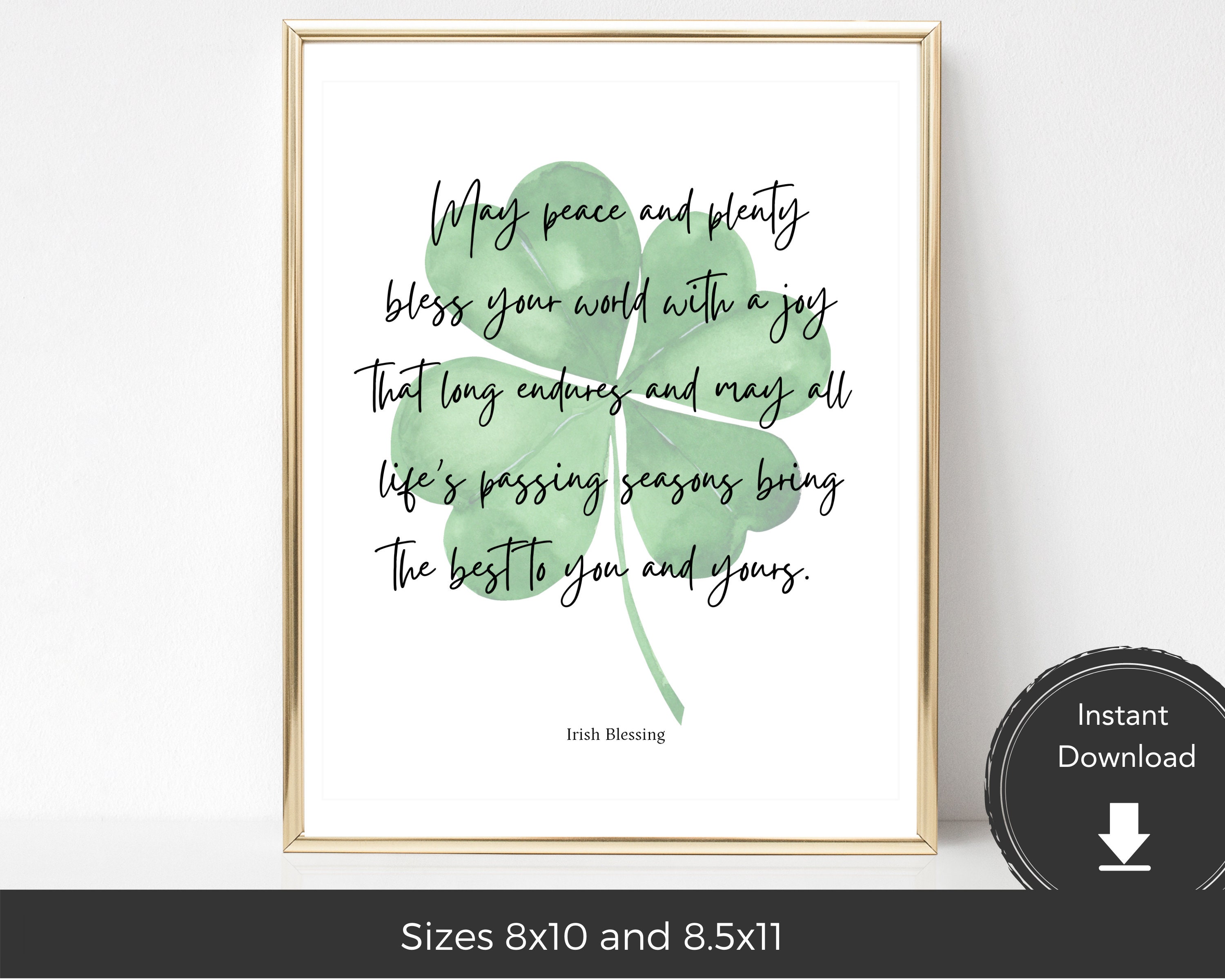 Irish Blessing St Patricks Day Wall Art Printable Decor Saint | Etsy