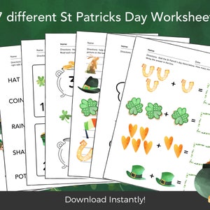 St. Patrick&#39;s Learning Worksheets, Kindergarten Homeschool Classroom, Preschool Printable, Writing Worksheets 1st 2nd 3rd Grade