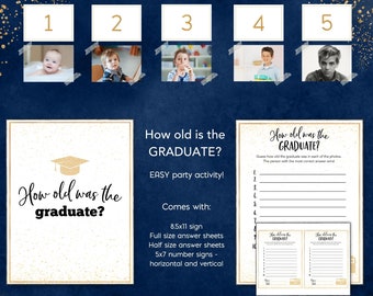 How Old is the Graduate 2025 Graduation Party Games, College Graduation Party Ideas, High School Graduation Printable, Graduation Party 2025
