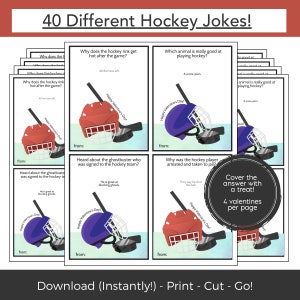 Hockey Printable Valentine Cards for Kids, Kids Valentines Cards Instant Download, Classroom Valentines, Funny Valentine Card Kids