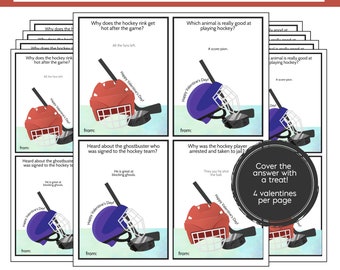 Hockey Printable Valentine Cards for Kids, Kids Valentines Cards Instant Download, Classroom Valentines, Funny Valentine Card Kids