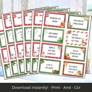 Gift Coupons Christmas Stocking Stuffers for Kids, Printable Stocking ...