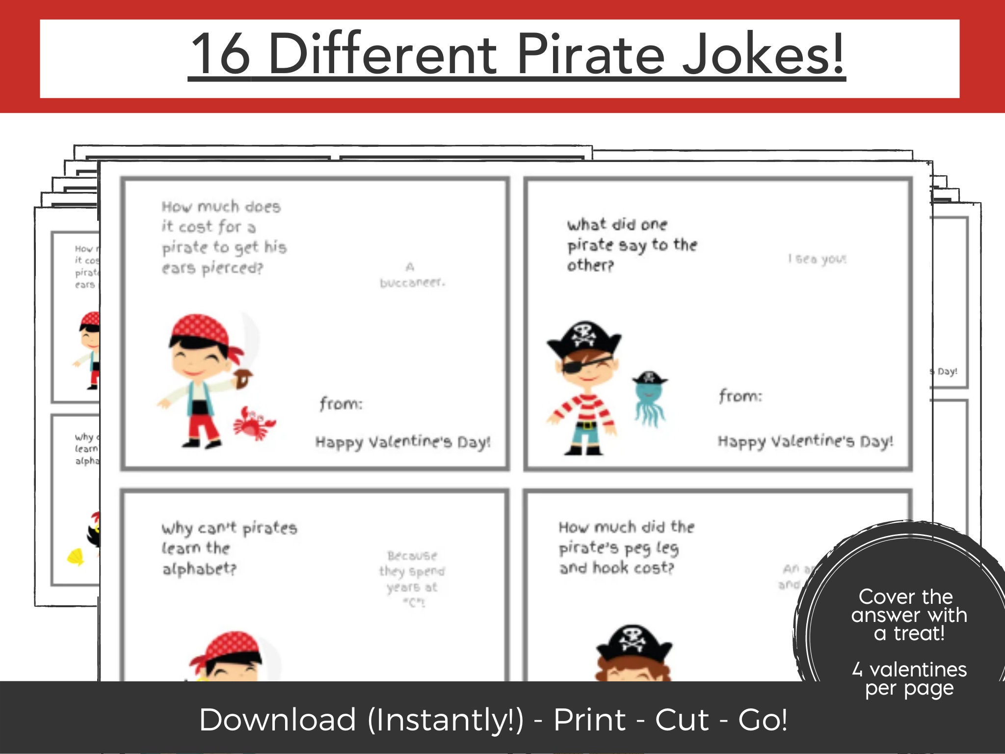 Printable Pirate Valentine Card With Jokes Funny Pirate - Etsy Printable Pirate Valentine Card With Jokes Funny Pirate - Etsy