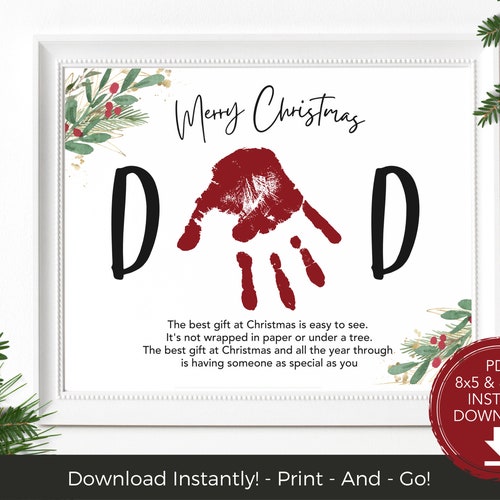 Printable New Mom Gift Kids Christmas Craft Baby Handprint Etsy