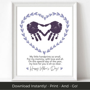 Poem Handprint Craft Card Gift for Mom, Preschool Printable Handprint ...
