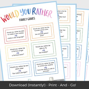 Would You Rather for Kids - Etsy