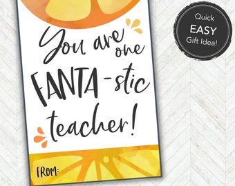 Teacher Appreciation Gift Tag, Teacher Thank You Gift, Teacher Appreciation Tags for Soda Drink, Last or First Day Gift or Back to School