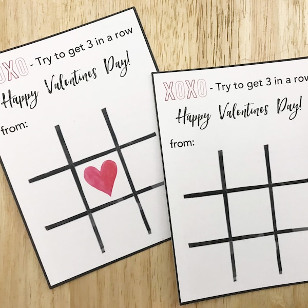 Tic Tac Toe Valentine Cards for Kids, Valentine Printable Kids, Valentine Card Kids, Valentine Game or Activity from Teacher Download