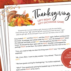 Thankgiving Printable Gife Exchange, Printable Thanksgiving Game Kids, Adults, Families, the Office, Easy Friendsgiving Activity Idea