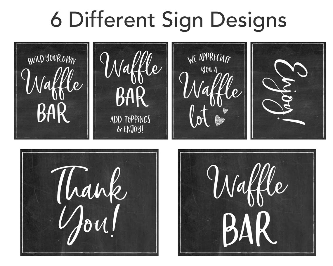 Waffle Bar Waffle Sign for Wedding Birthday Baby Shower Etsy