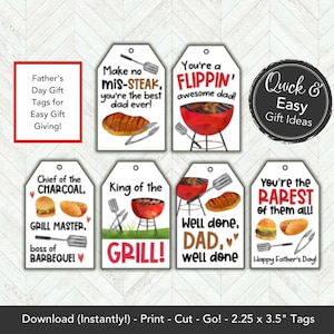 Étiquette-cadeau imprimable fête des pères, cadeau fête des pères des enfants Étiquette barbecue imprimable, première idée cadeau fête des pères, cadeau grand-père des petits-enfants