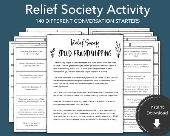 RELIEF SOCIETY Activity Game Activity Printable Get to Know -  Sweden