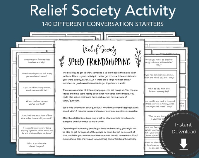 LDS Primary Get to Know You Game - Etsy