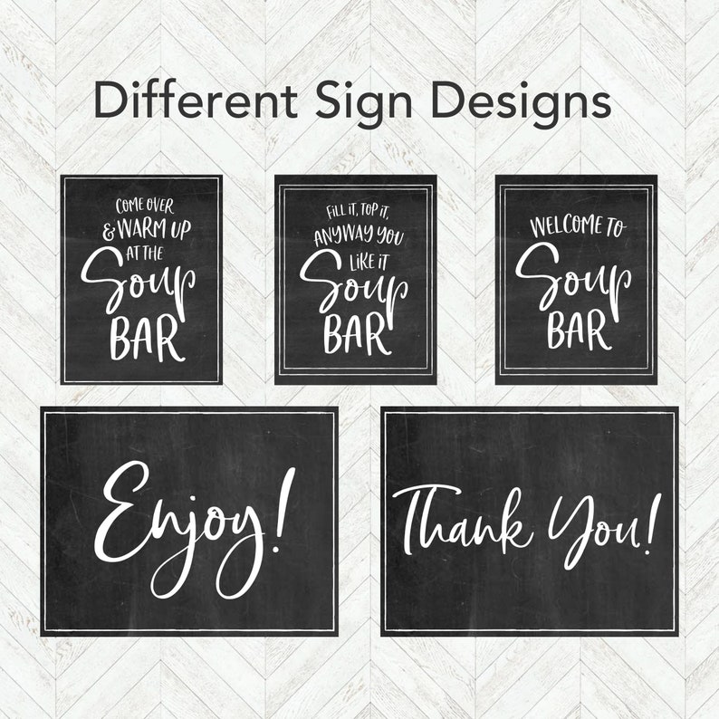 Soup Bar Kit, Soup Bar Sign for Christmas, Wedding, Birthday, Baby ...