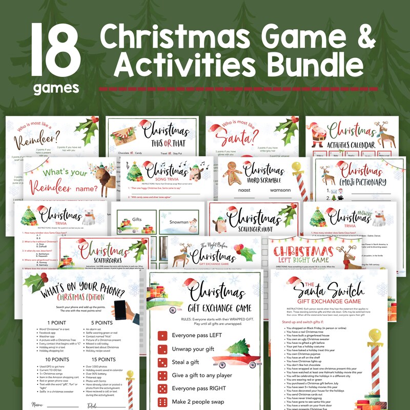 Printable Christmas Games - Etsy