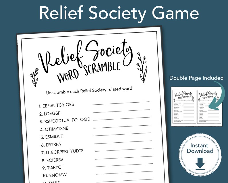 RELIEF SOCIETY Activity Game Activity Printable Game Get to - Etsy