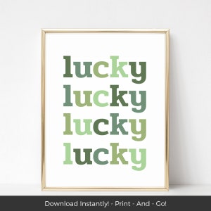 St Patricks Day Wall Art Printable Decor, Saint Patricks Day Printable Wall Art, Lucky Charm Instant Download Wall Art, Green Printable Art