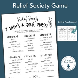 RELIEF SOCIETY Activity Game, Activity Printable, Get to Know You Printable, LDS Printable Game Idea, Church of Jesus Christ 2022