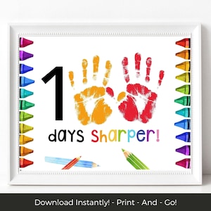 100 Days Sharper Handprint Keepsake, 100 Days of School Handprint Art, 100th Day of School Handprint Craft, 100 Days Celebration Activity
