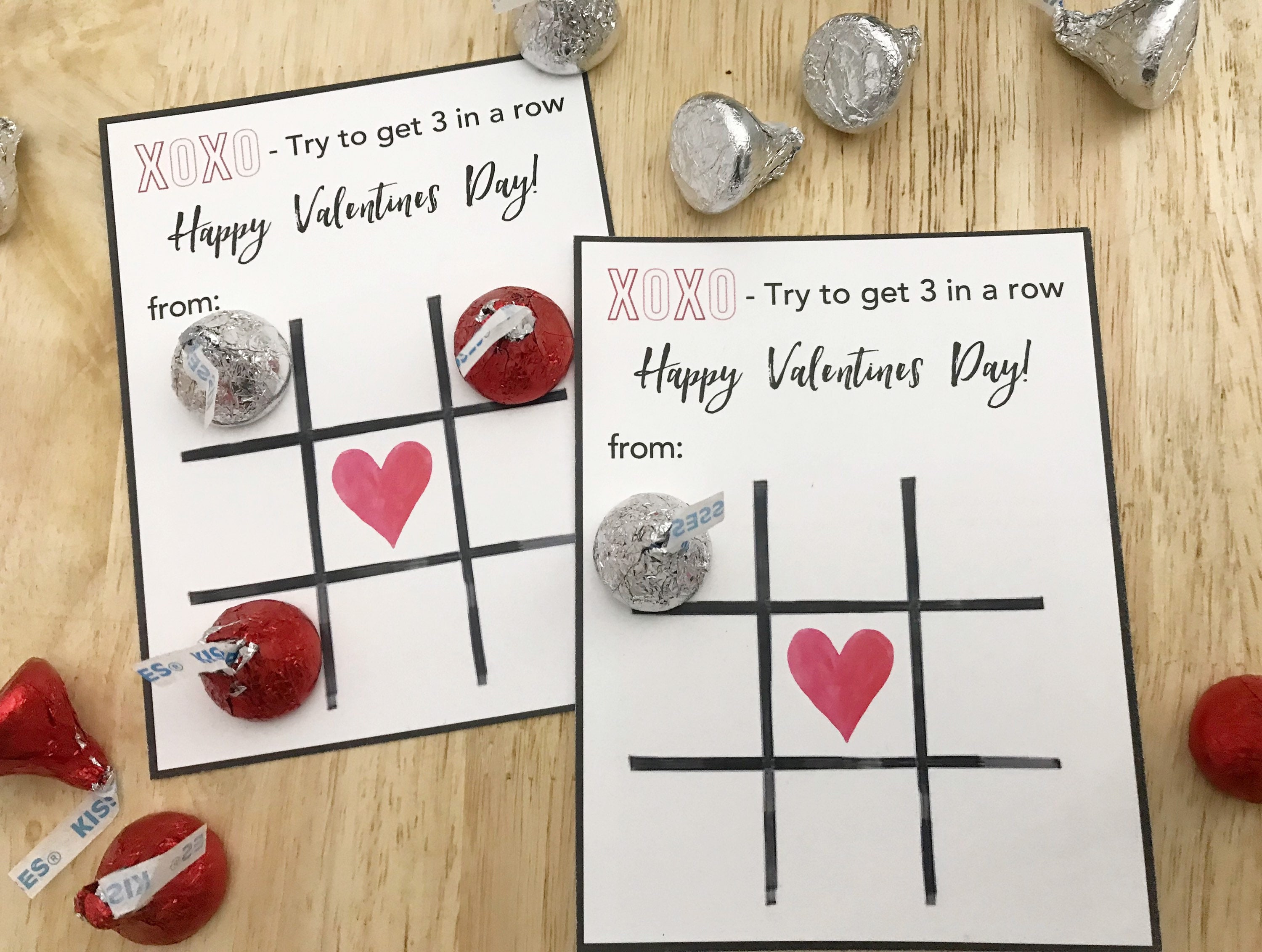 Tic Tac Toe Valentine Cards for Kids Valentine Printable - Etsy