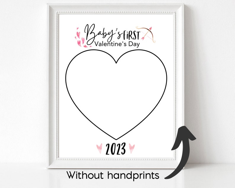 Babys First Valentines Day Printable Valentine Baby Footprint Etsy