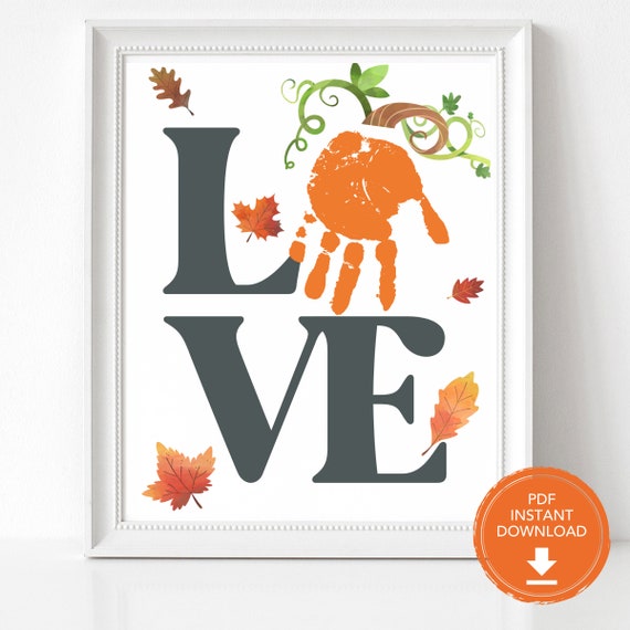 Thanksgiving Handprint Art, Fall Preschool Craft, Thanksgiving Printable Kids Craft, Handprint Keepsake, Handprint Art for Kids, Fall Craft