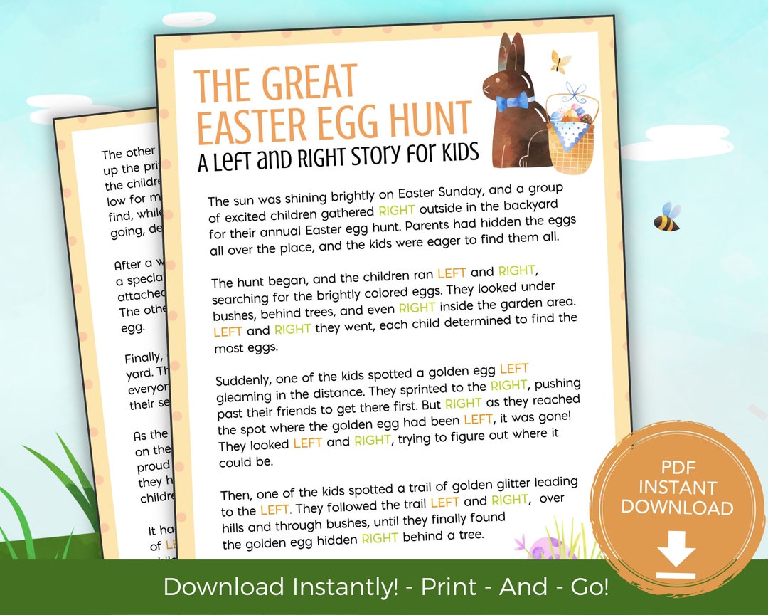 Easter Left Right Game, Printable Pass the Gift Game, Easter Gift